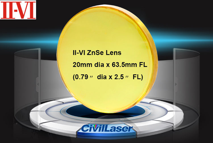 高品質、 低コスト のフォーカスレンズ 米国II-VI znseのco2レーザーレンズの焦点距離20mm径63.5mm